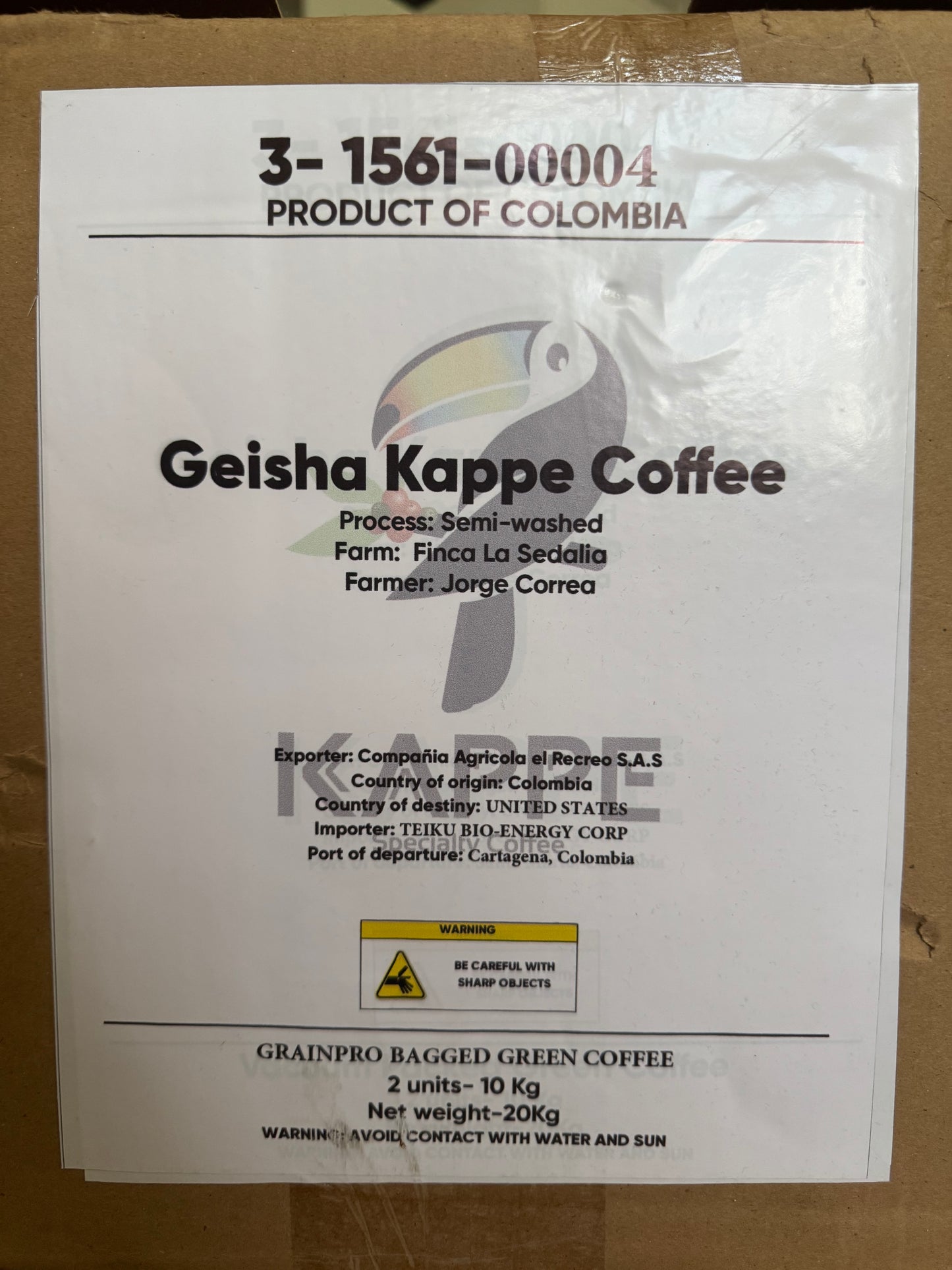 Colombian Geisha coffee